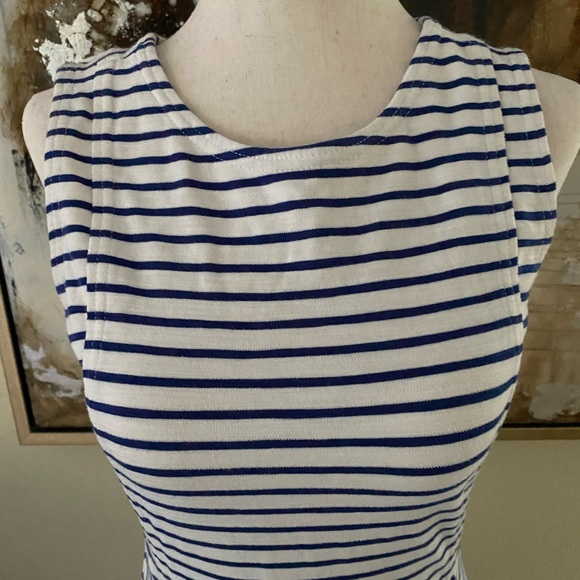 J. Crew white with blue stripes dress size 0 ~ - Picture 14 of 14